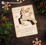 Drewniana kartka Świąteczna na Boże Narodzenie