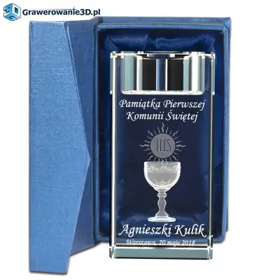 kryształowy świecznik na komunię