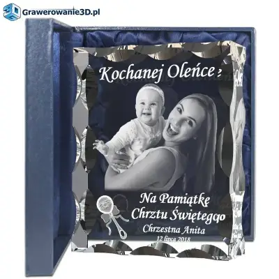 Pamiątka Chrztu Świętego z grzechotką 3D