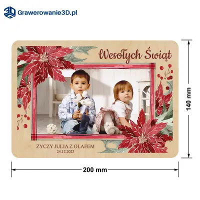 Duża kartka ze zdjęciem dzieci na święta