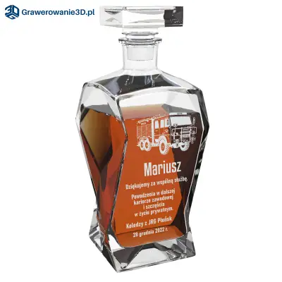 Karafka na whisky grawerowany wóz strażacki