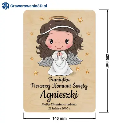 Kartka komunijna z życzeniami dla dziewczynki