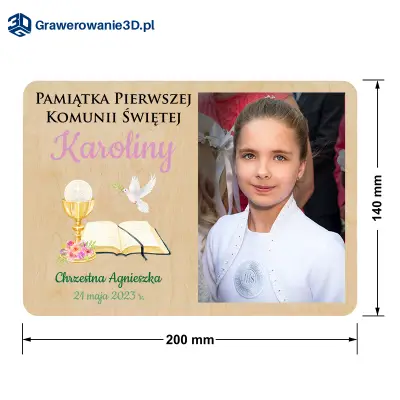 Personalizowana kartka na komunię ze zdjęciem