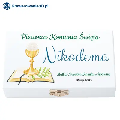 Pudełko Na Pieniądze z nadrukiem Pamiątka Pierwszej Komunii