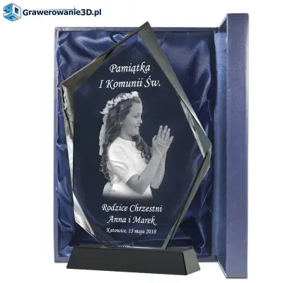 Pamiątka na komunię od chrzestnej. Pierwsza komunia święta pamiątka. szklana statuetka. szklana pamiątka. pamiątka na zawsze