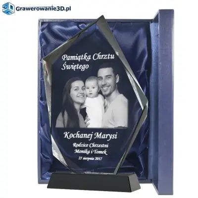grawerowana pamiątka chrztu świętego od rodziców chrzestnych