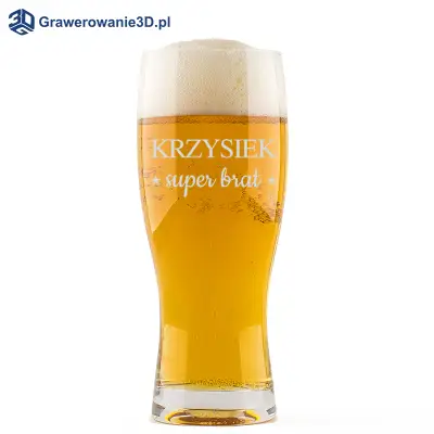 grawerowana szklanka na piwo dla niego