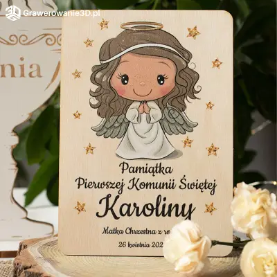 kartka komunijna dla dziewczynki