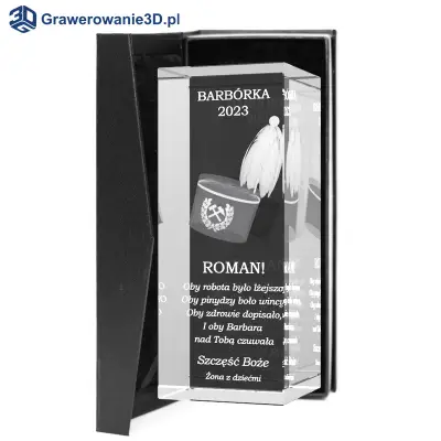 kryształowa statuetka dla górnika czako 3D