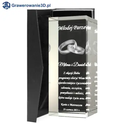 kryształowa statuetka dla pary młodej