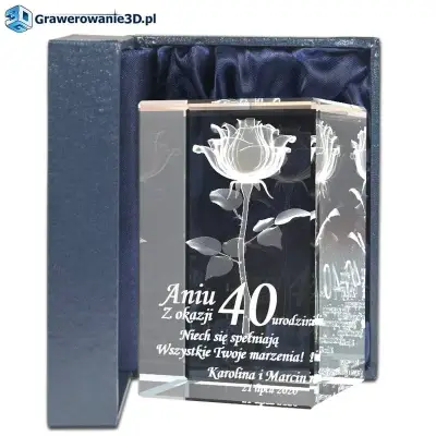 na 40-te urodziny prezent róża 3D