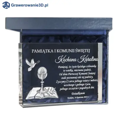 pamiątka komunii z grawerem