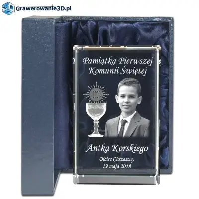 fotokryształ pamiątka komunijna dla chłopca