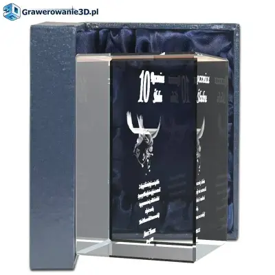 personalizowany kryształ 3D na rocznicę ślubu z życzeniami