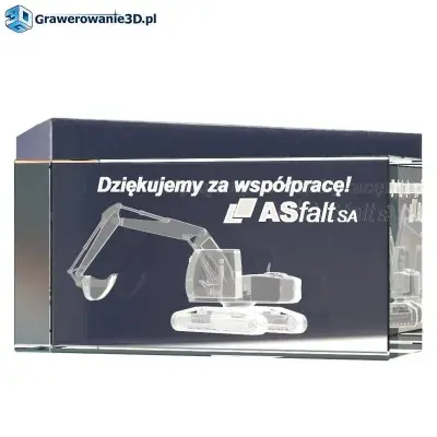 podziękowania firmowe za współpracę, grawer 3d w szkle, życzenia w szkle