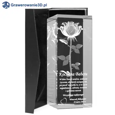 prezent dla babci na urodziny róża 3D