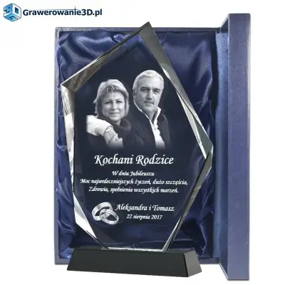 prezent dla rodziców na jubileusz ślubu grawer w szkle