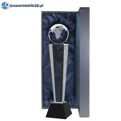 szklana statuetka ziemia grawer