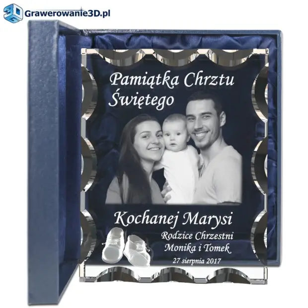 kryształowa statuetka na Chrzest Święty