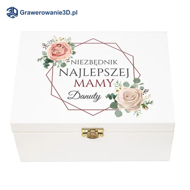 Drewniana skrzynka w kwiaty dla mamy