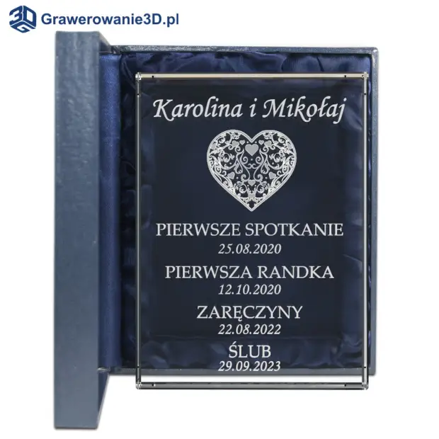 Kryształowa statuetka dla pary na ślub