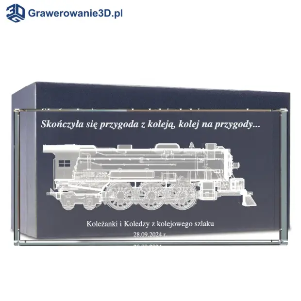 Lokomotywa 3D prezent dla kolejarza emeryta