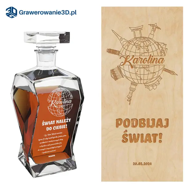Personalizowana karafka dla miłośniczki podróży