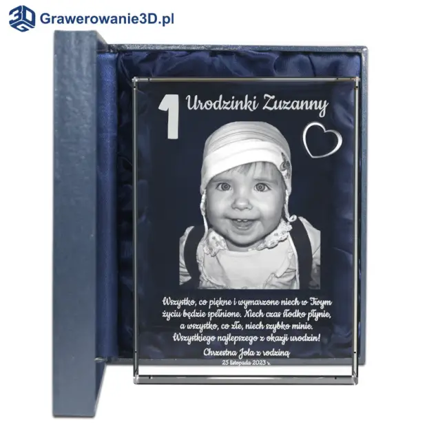Prezent na roczek dla chrześniaka w krysztale