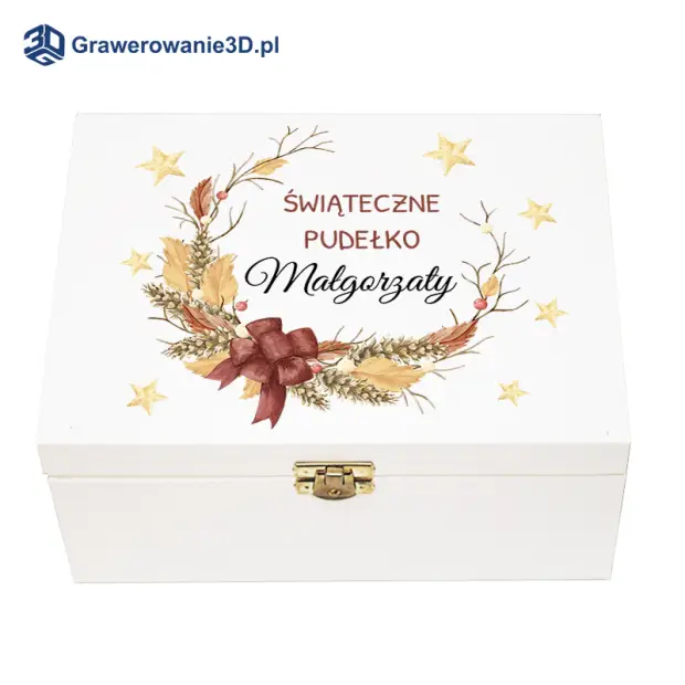 Pudełko drewniane prezent na święta