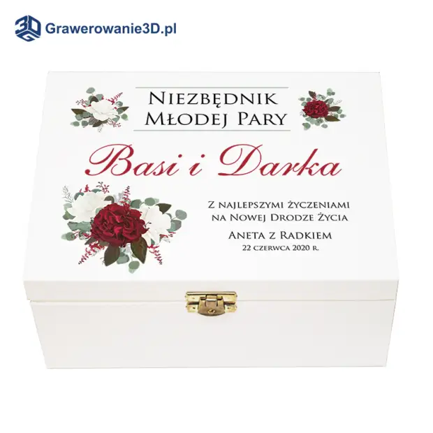 Pudełko drewniane z życzeniami na Ślub