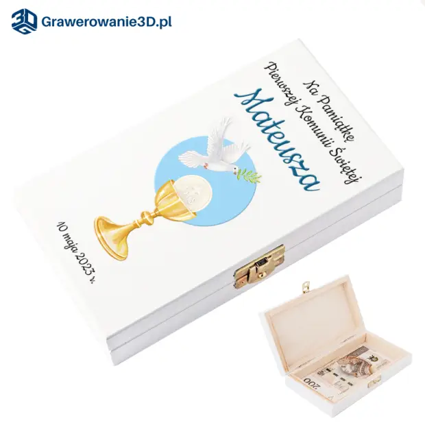 Pudełko prezentowe na Komunię Świętą