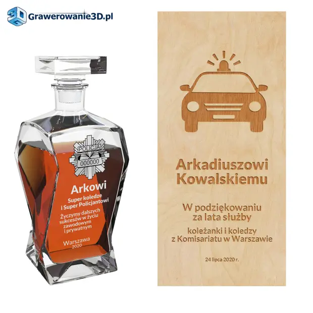 grawerowana karafka dla policjanta
