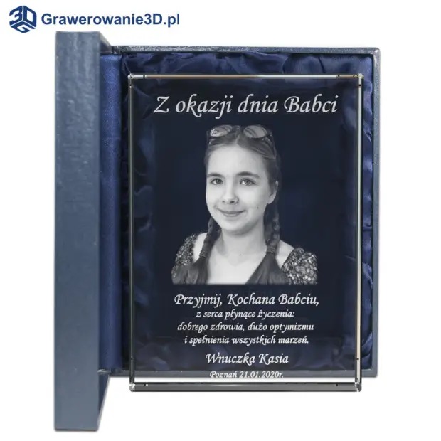 grawerowany kryształ dla babci od wnuczki