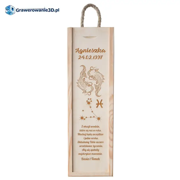grawerowany prezent na urodziny znak zodiaku ryby