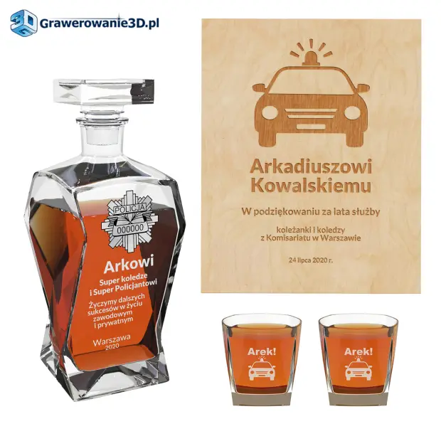grawerowany zestaw dla policjanta