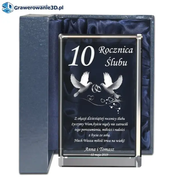 kryształ 3D na prezent z okazji rocznicy ślubu