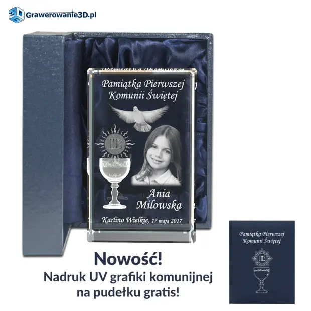 kryształowa pamiątka komunii