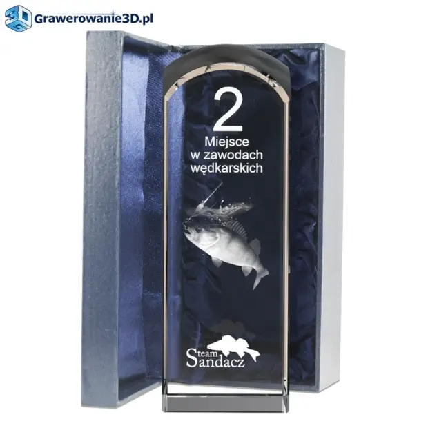 nagroda dla wędkarza grawerowana 3d ryba w szkle