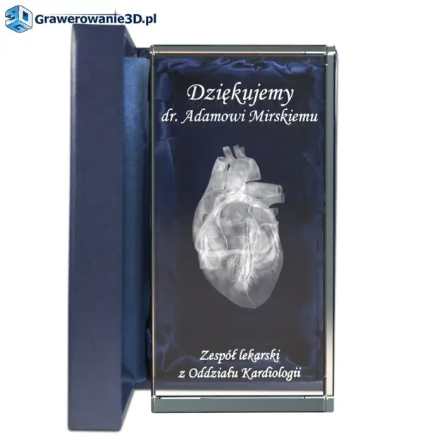 podziękowanie dla kardiologa grawerowane podziękowania serce 3d