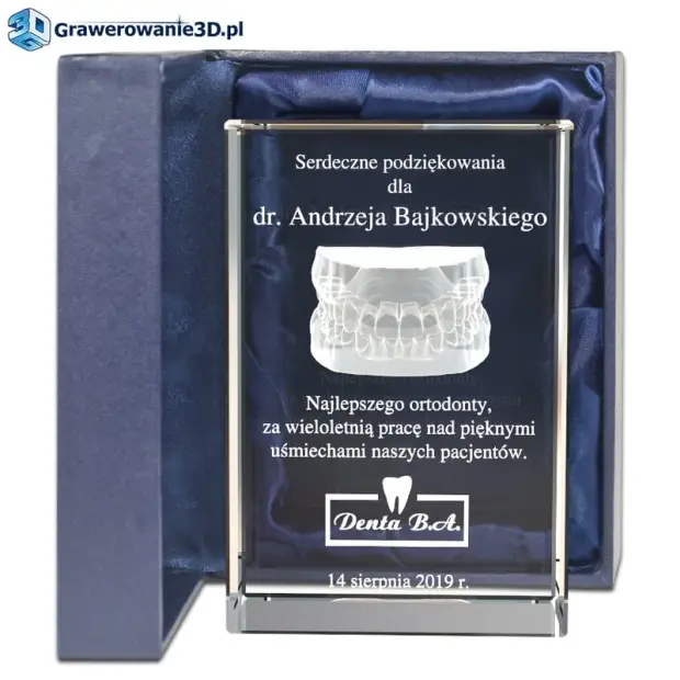 Prezent dla stomatologa grawer w szkle