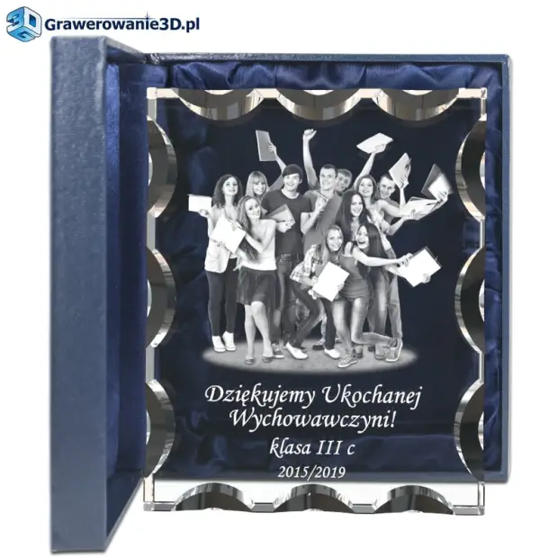 Prezent dla wychowawcy grawer w krysztale 3D