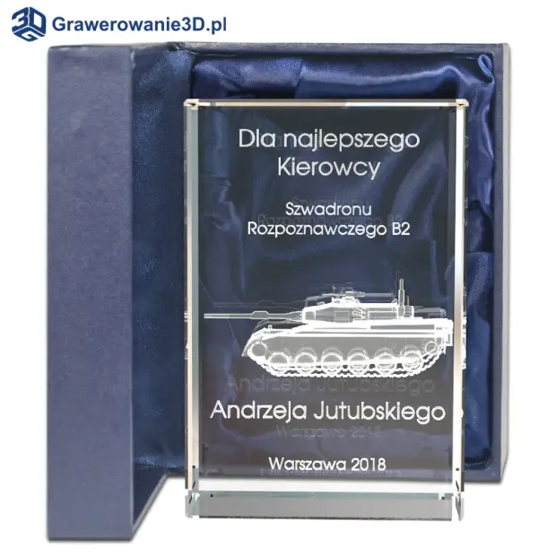 prezent dla żołnierza z grawerem czołg 3D