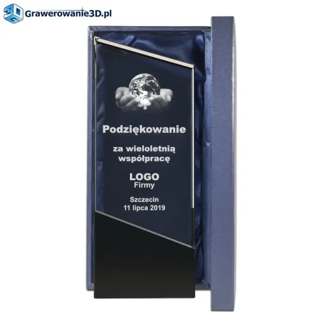 Prezent firmowy grawerowany 3d, grawer w szkle, grawerowanie w szkle