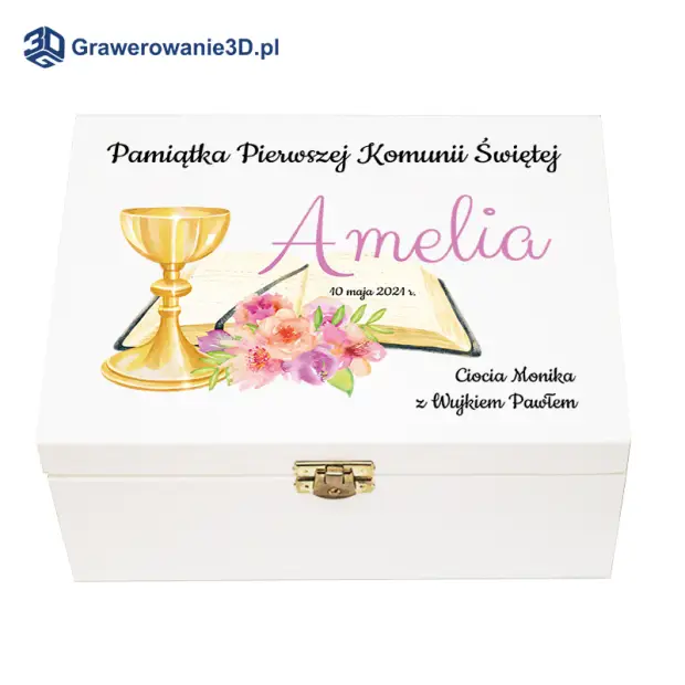 pudełko komunijne z imieniem