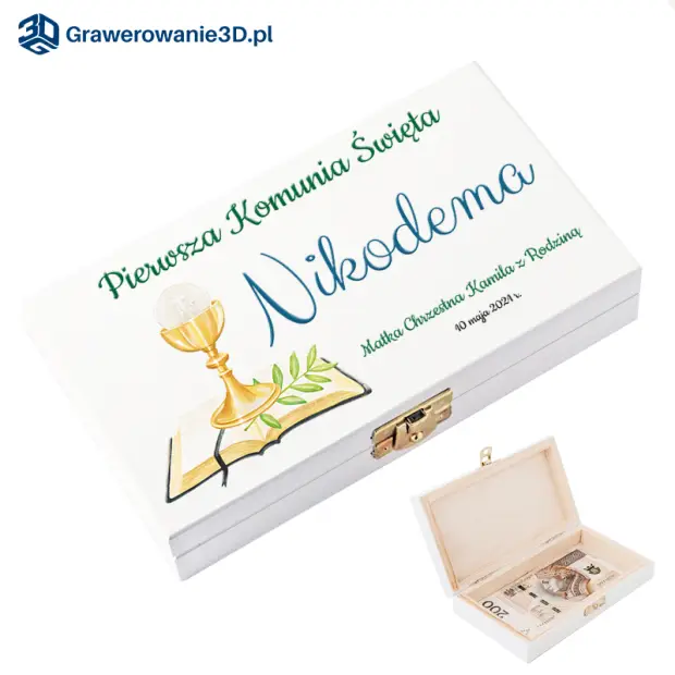 pudełko na banknoty pamiątka komunijna