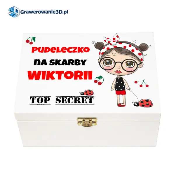 pudełko na skarby dla dziewczynki z jej imieniem jako prezent na urodziny