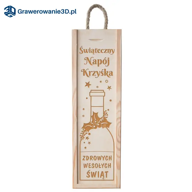 skrzynka grawerowana na świąteczne wino