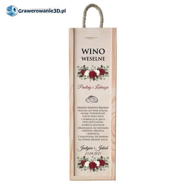 skrzynka na wino weselne