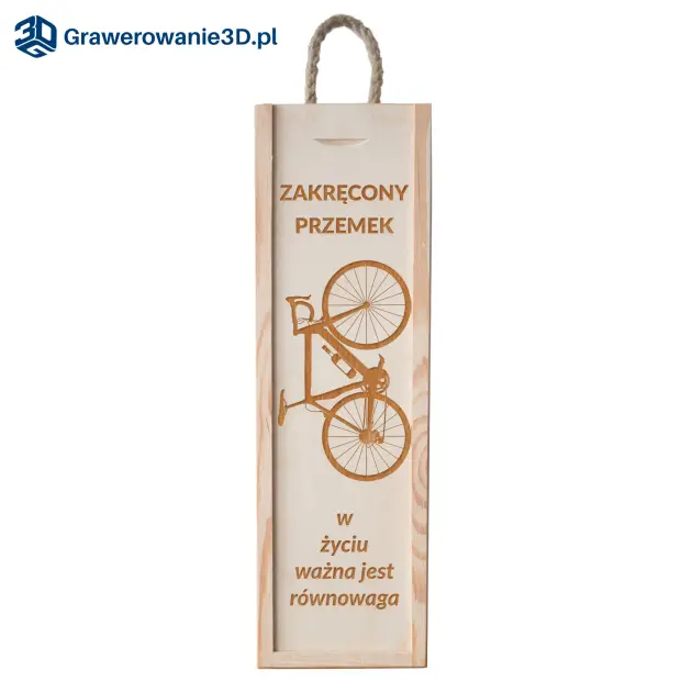 skrzynka na wino z imieniem dla rowerzysty