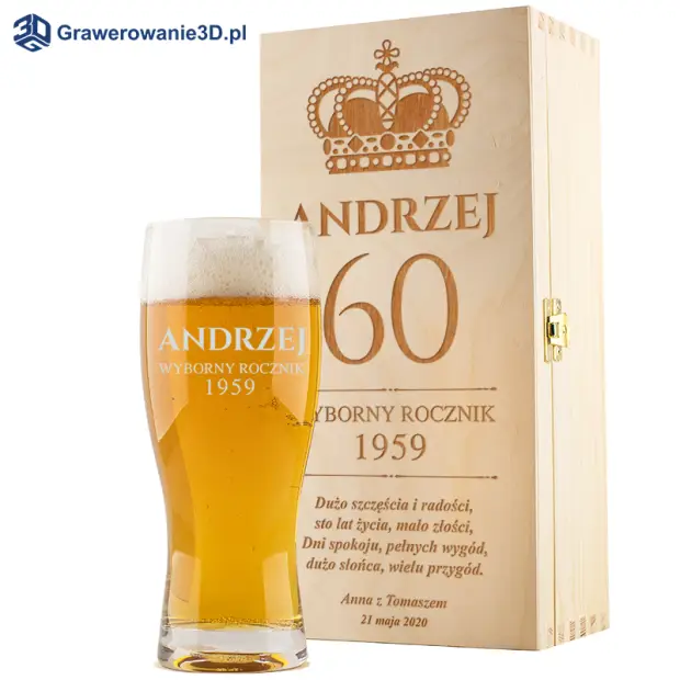 szklanka do piwa z grawerem na urodziny